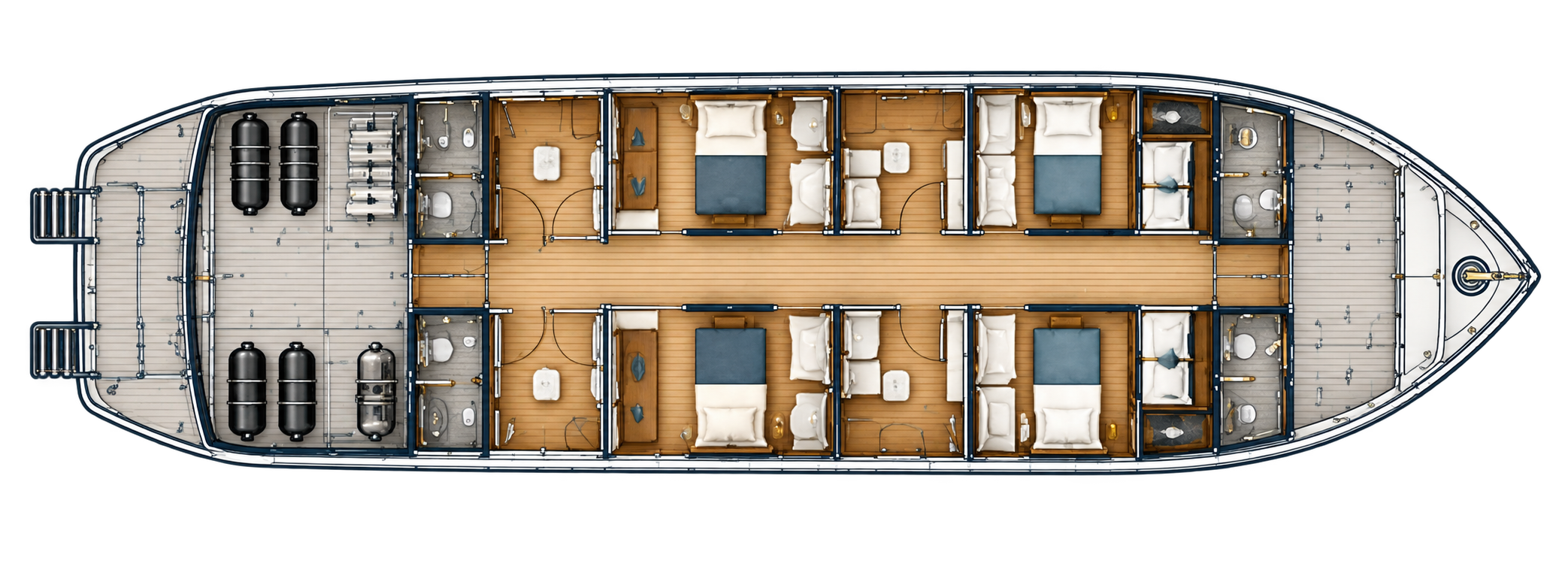 Lower Deck plan — Standard Cabin